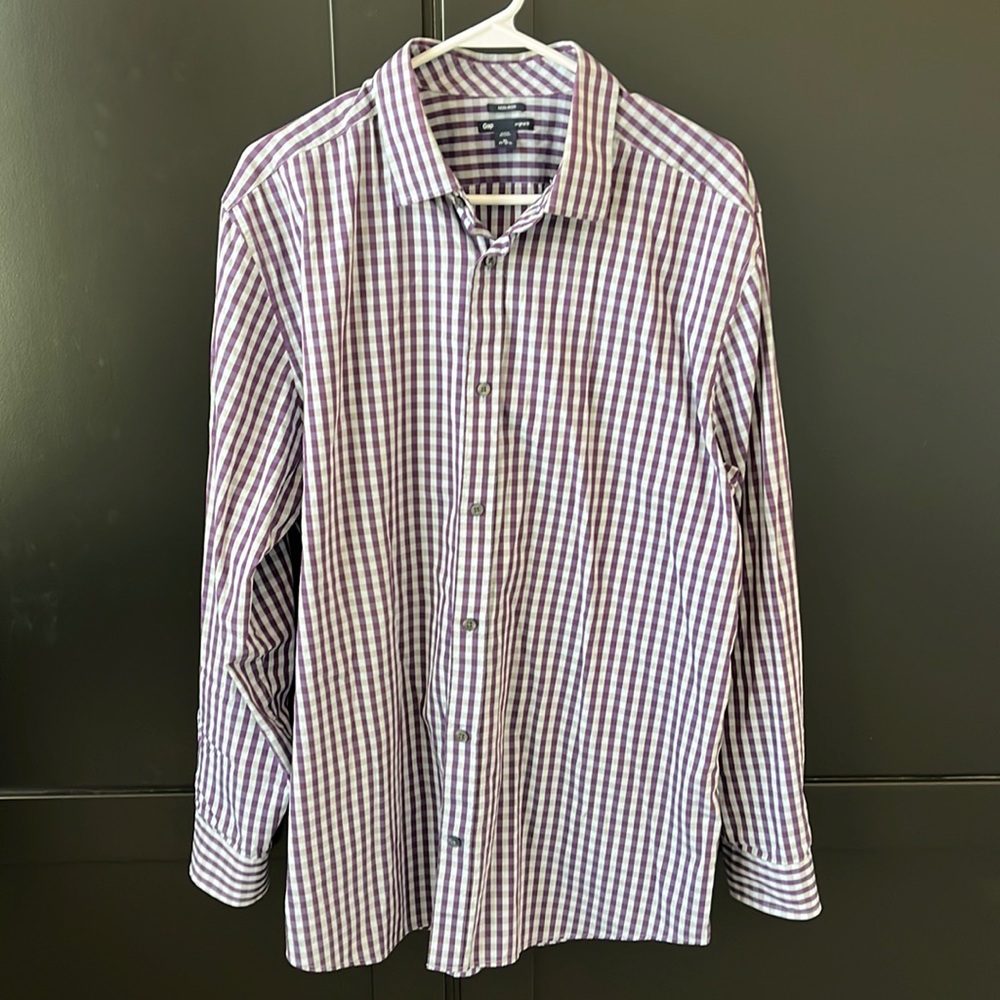 *3 FOR $13* Gap Violet Plaid Button Down Shirt
